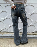 [MADE] Ruhe Incision Pocket Denim Washed Semi Bootcut Long Pants