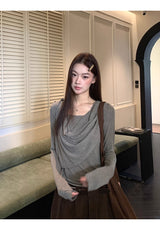 Cozy Soft Shirring Long Sleeve T-shirt