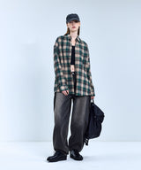 87-STAN088 Hab Vintage OverFit Pocket Long-Sleeved Check Shirt