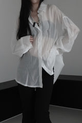 see-through overfit twinkle shirt (4color)