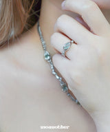 Green Oval Open Ring