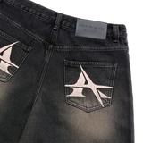 25SS ポイントロゴポケットデニムショートパンツ ブラック