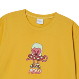 25SS ハートエイリアンショートスリーブTシャツ マスタード