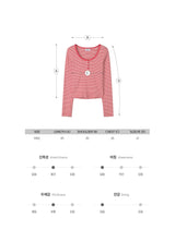 ストライプコンビバートンTシャツ (レッド)