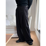 [Unisex] Overlap two tuck wide slacks(2color)