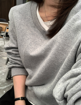[Lè made] リメイドエブリーVネックスウェットシャツ