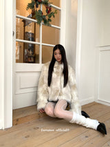 Ivory Fox High-Sleeved Collar Jacket