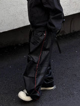 wet coating piping wide pants