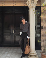 Ille Stripe Color Matching Shirt