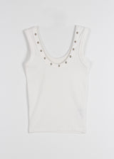 EYELET RIB SLEEVELESS