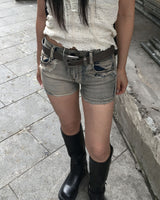 Studショートデニムパンツ