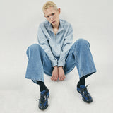 Fickle 2-WAY full zip-up / Blue gray