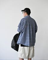 AF SEERSUCKER CHECK SHIRT BLUE