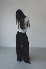 pintuck wide detail pants