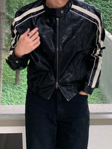 Camel Leather Line Jacket