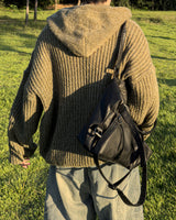 Lune Cable Half Zip-Up Hoodie Knit