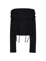 CORSET OFF-SHOULDER TOP BLACK