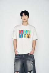 25SS エイリアンラビットポップアートショートスリーブTシャツ ライトグレー