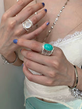 Big antique stone ring(2color)