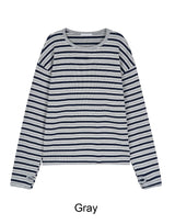 パークワッフルフィンガーホールクロップ長袖Tシャツ