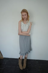 Ribbon tie blouse_dot