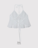 [SHOPPERMADE] ホルターネックレイヤードスリーブレスブラウス (3color)