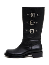 Three belted biker boots (black)
