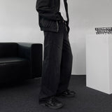 GJ5096 Biker incision wide denim (2 colors)