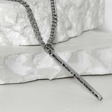 ss-classic chain lettering line bar necklace_silver