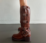 FAUX-LEATHER FEMININE POINT DAILY SIDE-BUCKLE 5CM PLATFORM HEELS - 2 COLOR
