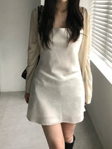 フラワーサテンミニワンピース (one color)