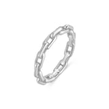 シルバーペーパークリップリンク ロジウムメッキ + 925シルバーリング R067-01H