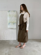 PINAFORE DRESS BROWN