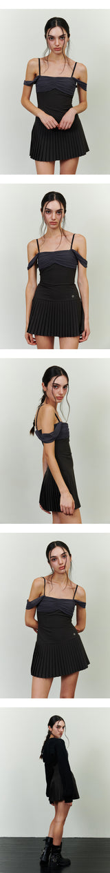 MERRY PLEATS DRESS charcoal