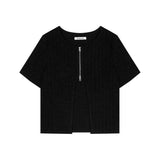ツーウェイジップカーディガン Black