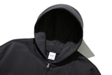 Star Damage Crop Hoodie Zip-Up (CHARCOAL)