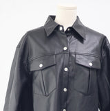 (Unisex) アップオーバーフィットレザージャケット