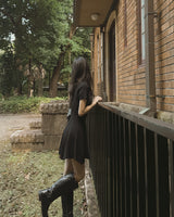 Woods Half-Neck Mini Dress