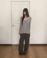 ホシーヴボタンシャーリングレイヤードロングスリーブTシャツ