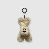 [made] beige dog keyring