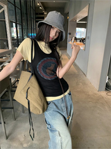 キャットウェスタンカラーロングノースリーブTシャツ