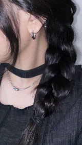 Surgical steel layered chain pendant necklace