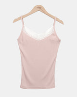 Curren Lace Ribbed Sleeveless Top