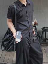 Redan Cropped Roll-Up Short Sleeve Shirt 4C