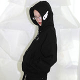 Wings Hooded Zip-up - BLACK