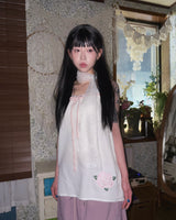 (2color) Floral Sheer Lace Long Scarf