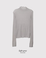 NSフリルシースルーリブタートルネックTシャツ (3color)