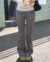 Shirring banding sapn boots cut pants