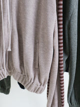 Hakata Stripe Coloring String Knitwear Zip-Up