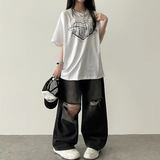 Face Heart Boxy Fit Short Sleeve T-shirt